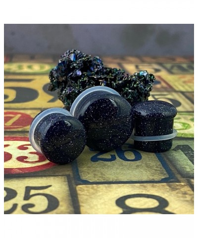 Pair of Blue Sand Stone Single Flare Plugs (STN-738) 00g (10mm) $9.43 Body Jewelry