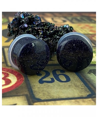 Pair of Blue Sand Stone Single Flare Plugs (STN-738) 00g (10mm) $9.43 Body Jewelry