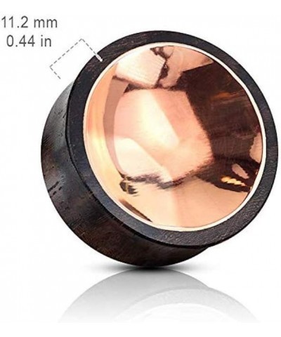 Organic Sono Wood Saddle Plug with Concaved Copper Tin Center 5/8" (16mm) $11.76 Body Jewelry