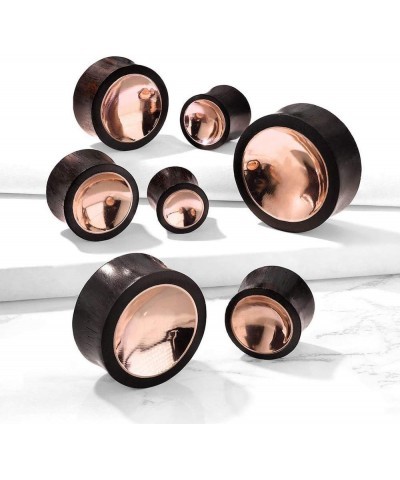 Organic Sono Wood Saddle Plug with Concaved Copper Tin Center 5/8" (16mm) $11.76 Body Jewelry