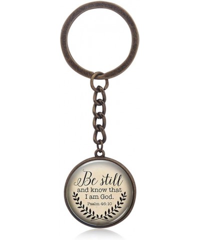 Be Still, and Know That I am God Pendant Necklace Religious Inspirational Bible Verse Necklace Key Chain - Brass $7.01 Necklaces