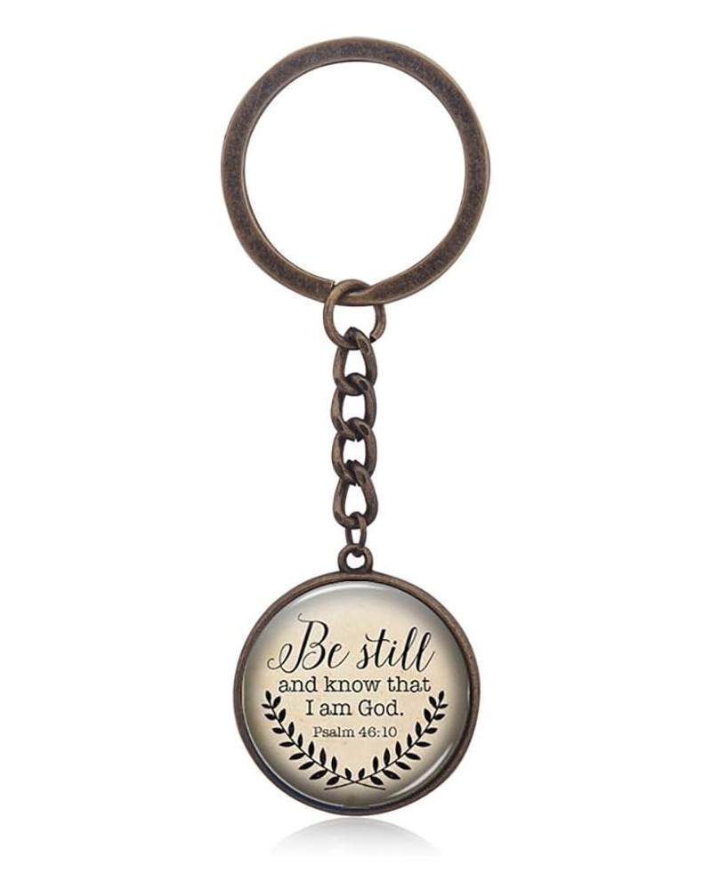 Be Still, and Know That I am God Pendant Necklace Religious Inspirational Bible Verse Necklace Key Chain - Brass $7.01 Necklaces