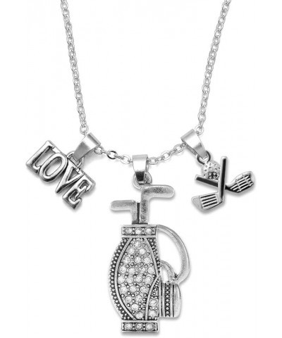 Silver Customized Charm 18 Inch Necklace with Cubic Zirconia Jewelry Love 1.5 Carat Golf $11.99 Necklaces