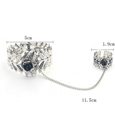 Antique Silver Leaf Flower Hand Bracelet Hand Chain Tassel Harness Slave Bracelet Link Finger Ring $13.57 Bracelets