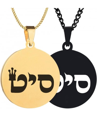 2PCS Engraved Silver Stainless Steel Pendant Necklace Chain 72 Names Of Gods Kabbalah Hebrew Miracle Making Black+Gold $6.43 ...