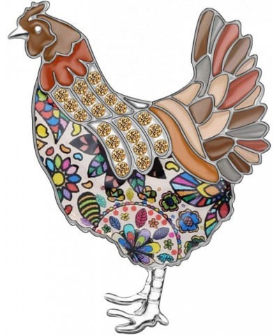 Enamel Chicken Brooches Animals Lapel Pin Clothes Scarf Jewelry Gift for Women Girls (Brown) $8.69 Brooches & Pins