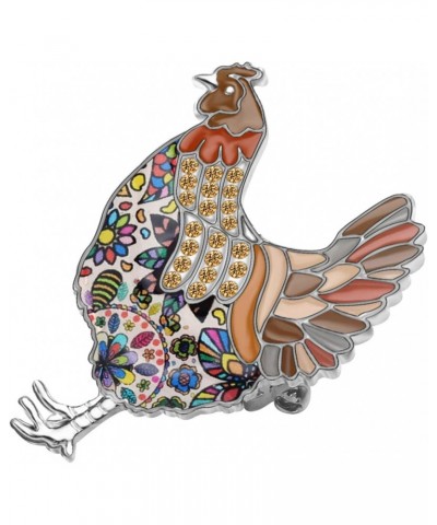 Enamel Chicken Brooches Animals Lapel Pin Clothes Scarf Jewelry Gift for Women Girls (Brown) $8.69 Brooches & Pins