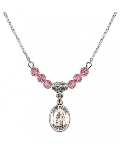 October Birth Month Bead Necklace with Catholic Patron Saint Petite Charm, 18 Inch Saint Drogo $44.05 Necklaces