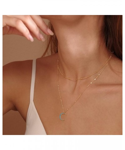 Layered Heart Necklace Pendant Handmade 18k Gold Plated Dainty Gold Choker Arrow Bar Layering Long Necklace for Women turquoi...