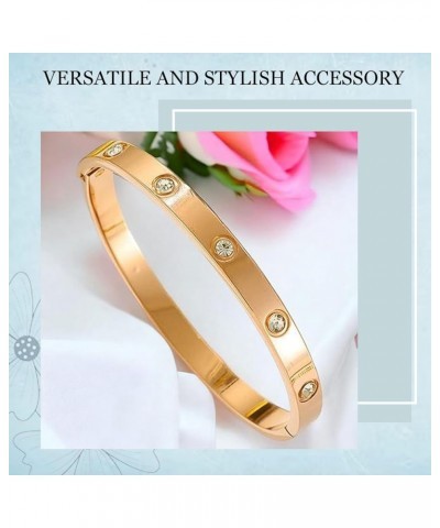 18k Gold Plated Love Bracelet with Cubic Zirconia Stones Best Gifts with Crystal for Mother's Day Valentine's Day Wedding Cou...