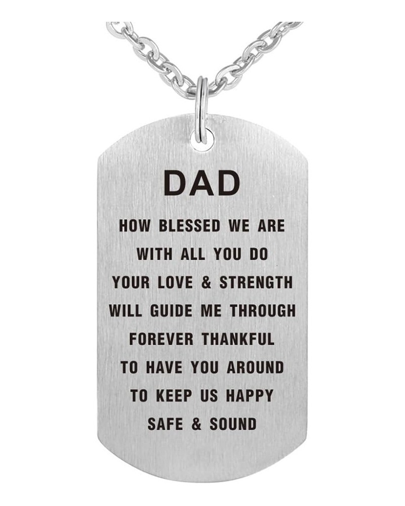 Father's Mother's Day Birthday Gift Jewelry for Father Mother Dad Mom Pendant Necklace Key Chain Dog Tag Keychain Dad Design ...