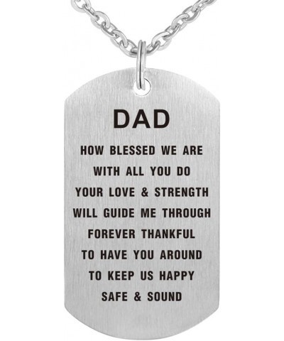 Father's Mother's Day Birthday Gift Jewelry for Father Mother Dad Mom Pendant Necklace Key Chain Dog Tag Keychain Dad Design ...