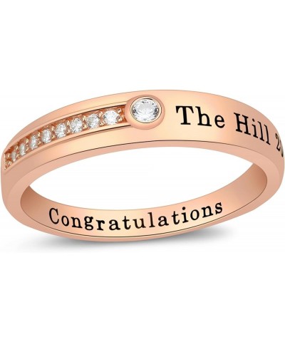 Class rings for women Unique Customizable Women's Graduation Ring Sterling Silver - Rose Gold Plated $17.63 Rings