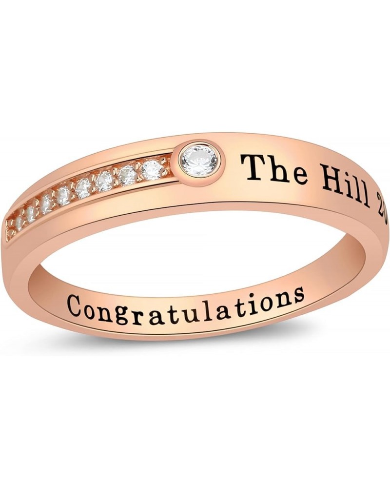 Class rings for women Unique Customizable Women's Graduation Ring Sterling Silver - Rose Gold Plated $17.63 Rings