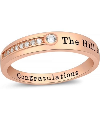 Class rings for women Unique Customizable Women's Graduation Ring Sterling Silver - Rose Gold Plated $17.63 Rings