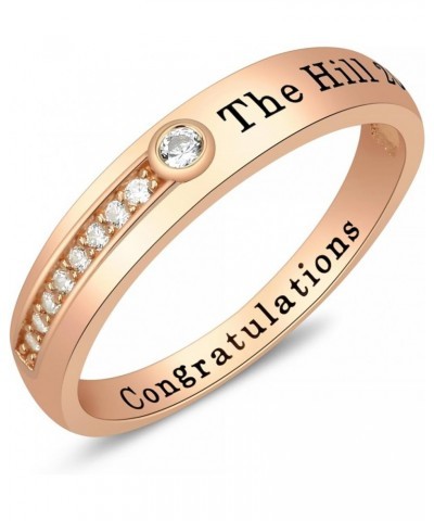 Class rings for women Unique Customizable Women's Graduation Ring Sterling Silver - Rose Gold Plated $17.63 Rings