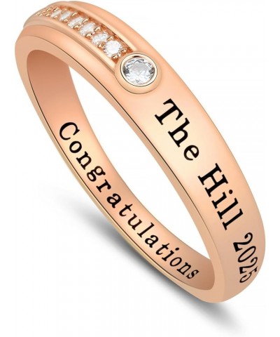 Class rings for women Unique Customizable Women's Graduation Ring Sterling Silver - Rose Gold Plated $17.63 Rings