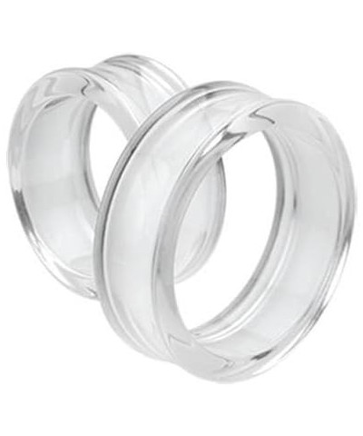 Pair 7/8" (22MM) CLEAR ACRYLIC TUNNELS Double Flare Gauges Solid Saddle Thin Ear Flesh Plugs (2pcs) $7.11 Body Jewelry