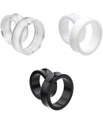 Pair 7/8" (22MM) CLEAR ACRYLIC TUNNELS Double Flare Gauges Solid Saddle Thin Ear Flesh Plugs (2pcs) $7.11 Body Jewelry