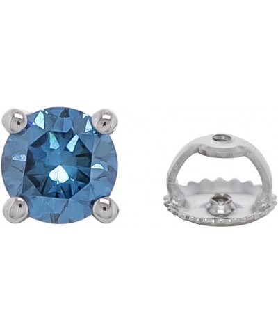 14k Gold Earrings 1.00 Carat Lab-Created Diamond Stud Womens Screw Back VS2-SI1 Blue $260.85 Earrings