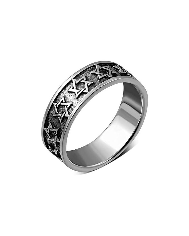 925 Sterling Silver Jewish Judaica Star of David Ring Band $30.79 Rings