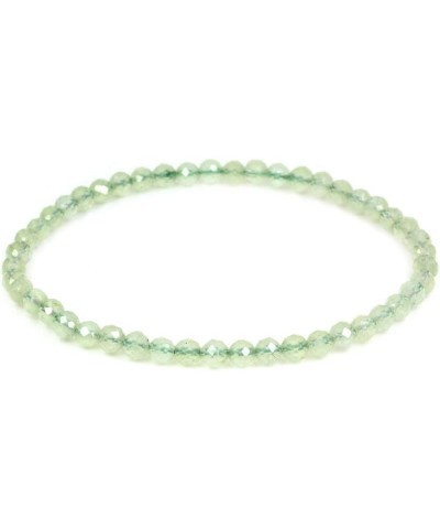 Gem Semi Precious Gemstones 4mm Round Beads Crystal Stretch Bracelet 7 Inch Unisex Green Faceted Prehnite $7.00 Bracelets