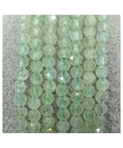 Gem Semi Precious Gemstones 4mm Round Beads Crystal Stretch Bracelet 7 Inch Unisex Green Faceted Prehnite $7.00 Bracelets