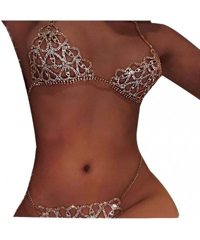 Women Sexy Rhinstone Underwear Body Chain Crystal G-String Belly Waist Chain Shinny Mini Thong Night Jewelry Sparkly Panties ...