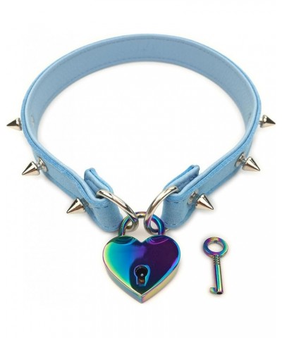 Padlock Choker Collar Necklace with Lock and Key Heart Lock Choker for Women and Men 14 Inches G $10.59 Necklaces