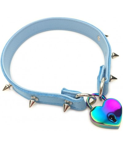 Padlock Choker Collar Necklace with Lock and Key Heart Lock Choker for Women and Men 14 Inches G $10.59 Necklaces