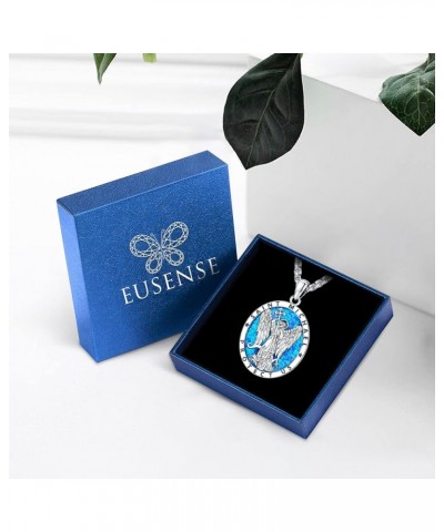 Opal Necklace for Women Men Blue White Opal Jewelry Sterling Silver 925 Genuine Real Opal Pendant Gifts D-D-St Michael $22.79...