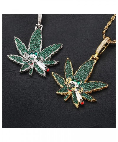 Marijuana Leaf Pendant Necklace Cannabis Weed Necklace Chain Golden $13.99 Necklaces