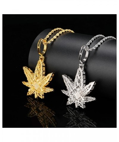 Marijuana Leaf Pendant Necklace Cannabis Weed Necklace Chain Golden $13.99 Necklaces