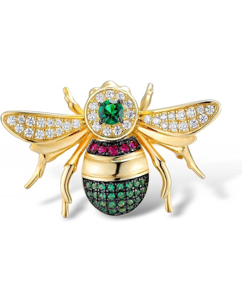 925 Sterling Silver Enamel Pin Brooch for Women Bee[B] $26.51 Brooches & Pins