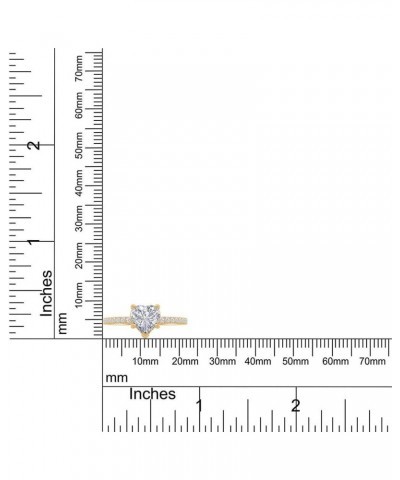 1 1/4 Carat Heart & Round Shape Lab Created Moissanite Diamond Promise Wedding Ring For Women In 14K Gold Over Sterling Silve...