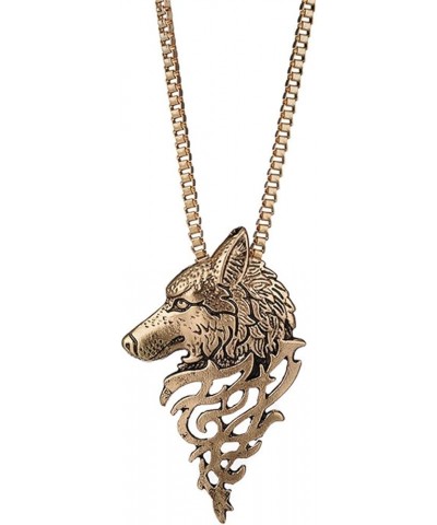 Wolf Necklace for Men Women Personalized Retro Punk Cool Gold Silver Black Fierce Animals Norse Viking Wolf Charm Pendant Swe...