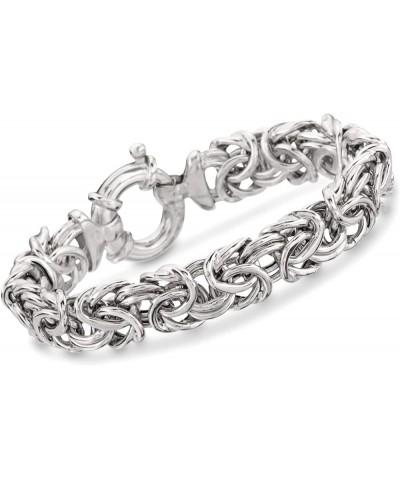 Italian Sterling Silver Large Byzantine Bracelet 7.0 Inches $50.84 Bracelets