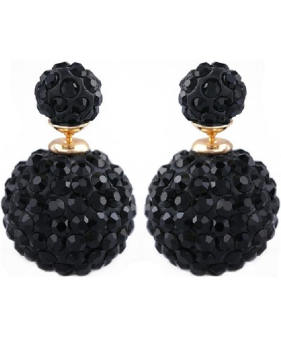 Double Sided Ball Imitation Crystal Diamond Rhinestone Pearl Studs Shamballa Earring Locking Set Pattern 438 $7.00 Earrings