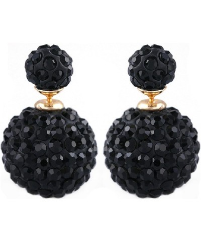 Double Sided Ball Imitation Crystal Diamond Rhinestone Pearl Studs Shamballa Earring Locking Set Pattern 438 $7.00 Earrings