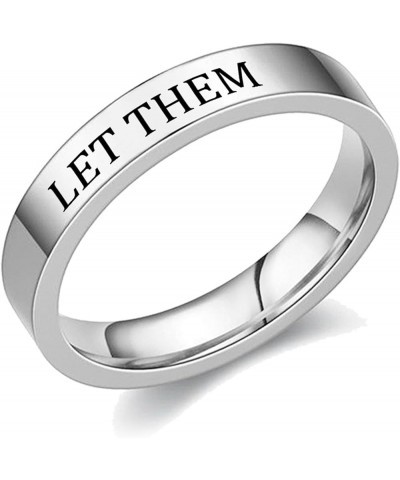 Let Them Rings for Women Self Worth Motivational Ring for Girls Inspirational Ring Stainless Steel Band Ring for Teen Girls F...