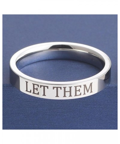 Let Them Rings for Women Self Worth Motivational Ring for Girls Inspirational Ring Stainless Steel Band Ring for Teen Girls F...