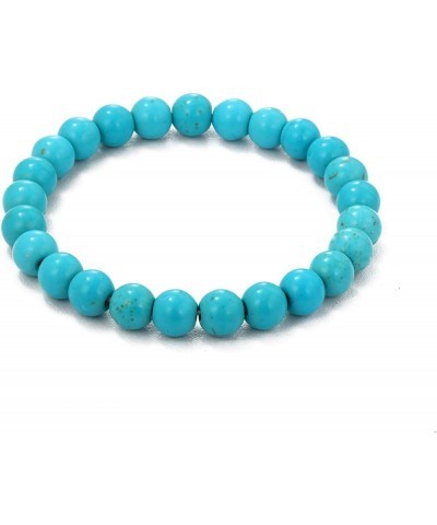 Turquoise Bracelet for Women,Healing Crystal Stone Stretch Bead Bracelets Turquoise Jewelry Bead Round $6.04 Bracelets