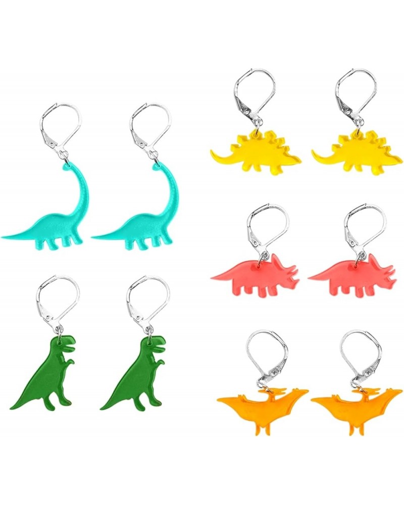 Lovely Pixel Cartoon Ghost for Women Girls Halloween Jewelry, Cute Candy Color Gummy Ghost Earrings 5pairs-dinosaur $5.76 Ear...