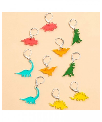 Lovely Pixel Cartoon Ghost for Women Girls Halloween Jewelry, Cute Candy Color Gummy Ghost Earrings 5pairs-dinosaur $5.76 Ear...