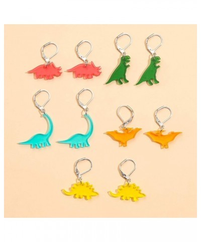 Lovely Pixel Cartoon Ghost for Women Girls Halloween Jewelry, Cute Candy Color Gummy Ghost Earrings 5pairs-dinosaur $5.76 Ear...