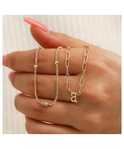 Gold Initial Bracelet for Women Girls - Dainty Layered Personalized Bracelet Gold Jewelry Gifts for Women Teen Girls K $7.64 ...