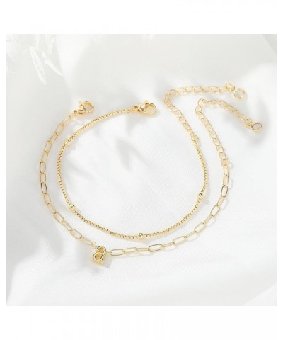 Gold Initial Bracelet for Women Girls - Dainty Layered Personalized Bracelet Gold Jewelry Gifts for Women Teen Girls K $7.64 ...