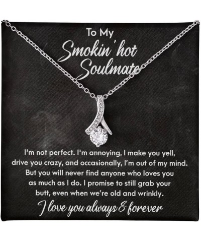 To My Smokin' Hot Soulmate Necklace For Women, Necklace For Future Wife From Husband, Soulmate Gifts For Girlfriend, Valentin...