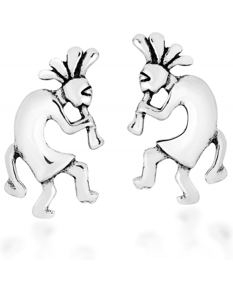 Native American Style Kokopelli .925 Sterling Silver Stud Earrings | Native American Jewelry for Women | Sterling Silver Stud...