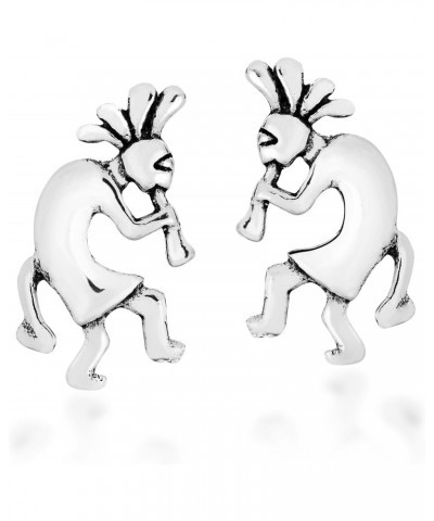 Native American Style Kokopelli .925 Sterling Silver Stud Earrings | Native American Jewelry for Women | Sterling Silver Stud...